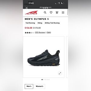 Men’s Altra Olympus 5 trail running shoe